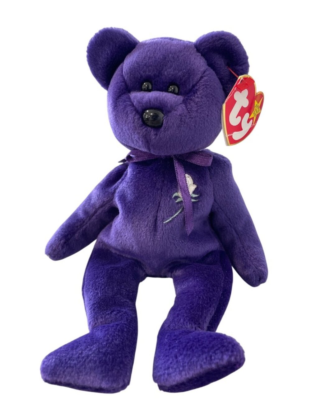 90s Ty Beanie Babies Princess Diana Bear Plush Toy Purple 1997 PE Pellets NEW